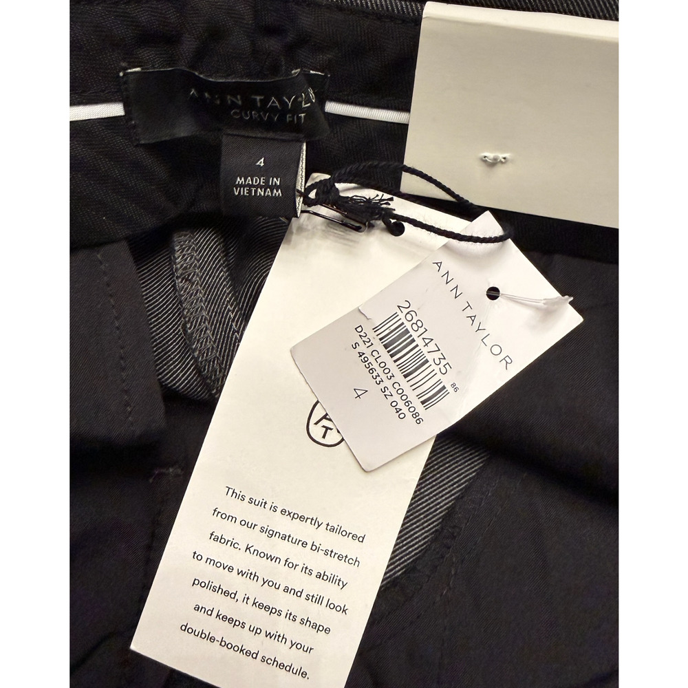 NEW ANN TAYLOR DARK GREY CURVY FIT BI-STRETCH ANKLE PANTS SZ 4 - Picture 4 of 9